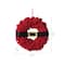 Glitzhome® 18" Christmas Red Belt Fabric Wreath